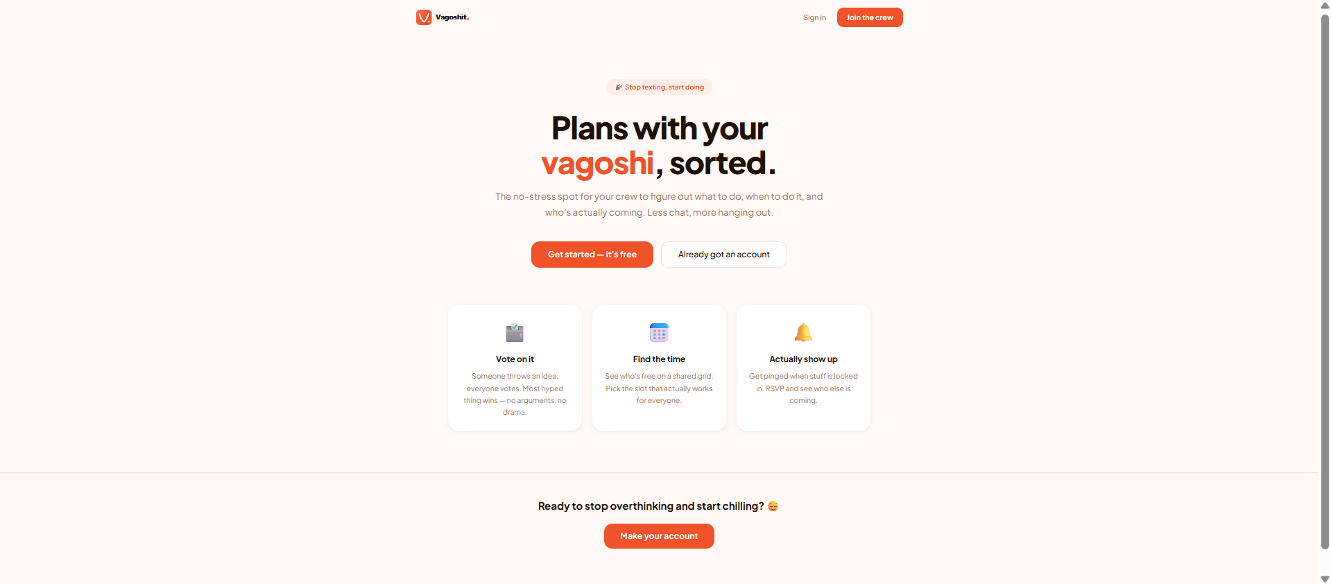 VagoshIt — group activity planner